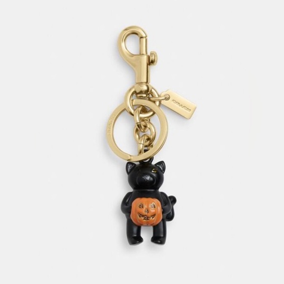 NWT Coach Outlet Halloween Cat Bag Charm - Picture 1 of 3